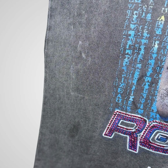 Valabasas Tee Robotics Tour Vintage Black XXL Burnout Graphic Embellished Meta - Picture 7 of 13